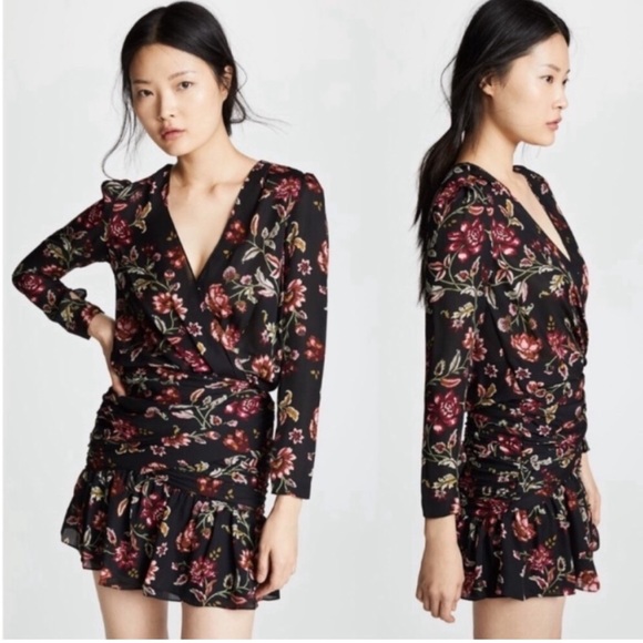 A.L.C $595 Floral Ruched Dress - Picture 12 of 13